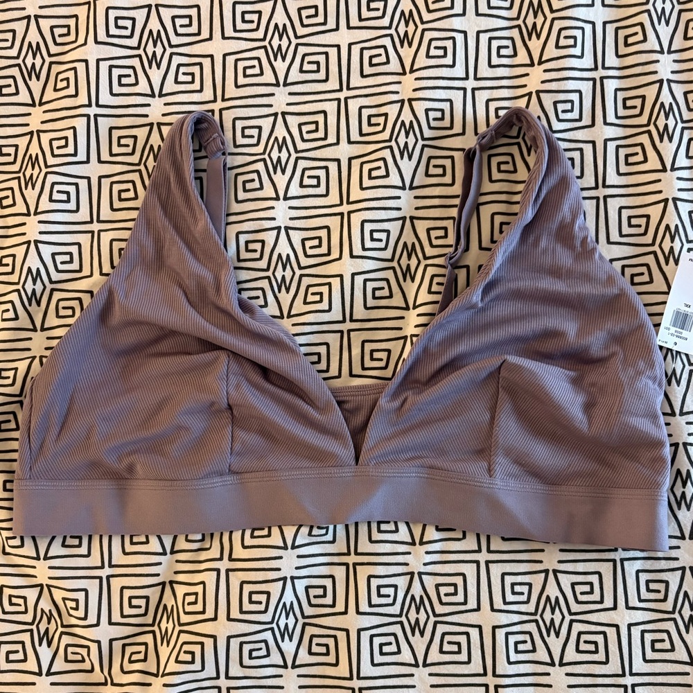 Mauve ribbed triangle Bralette